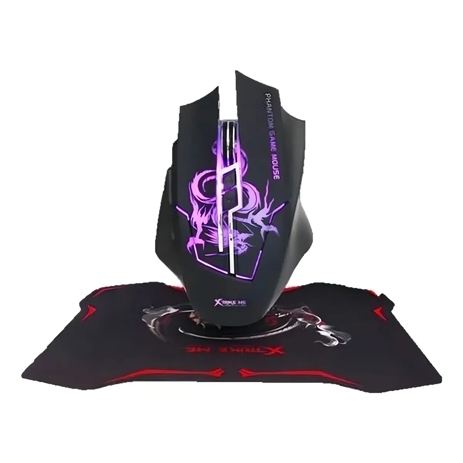 Kit Mouse + Mousepad Gamer Xtrike-me Iluminado Rgb Negro 5