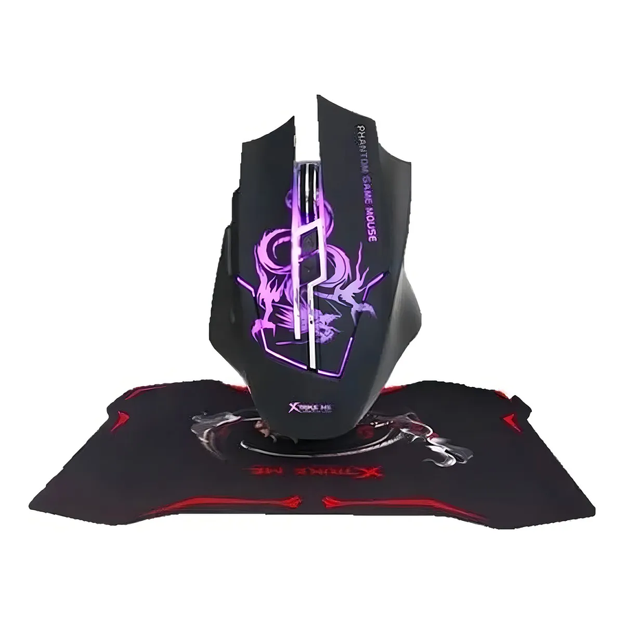 Kit Mouse + Mousepad Gamer Xtrike-me Iluminado Rgb Negro 5