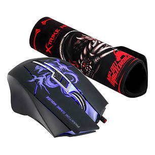 Kit Mouse + Mousepad Gamer Xtrike-me Iluminado Rgb Negro