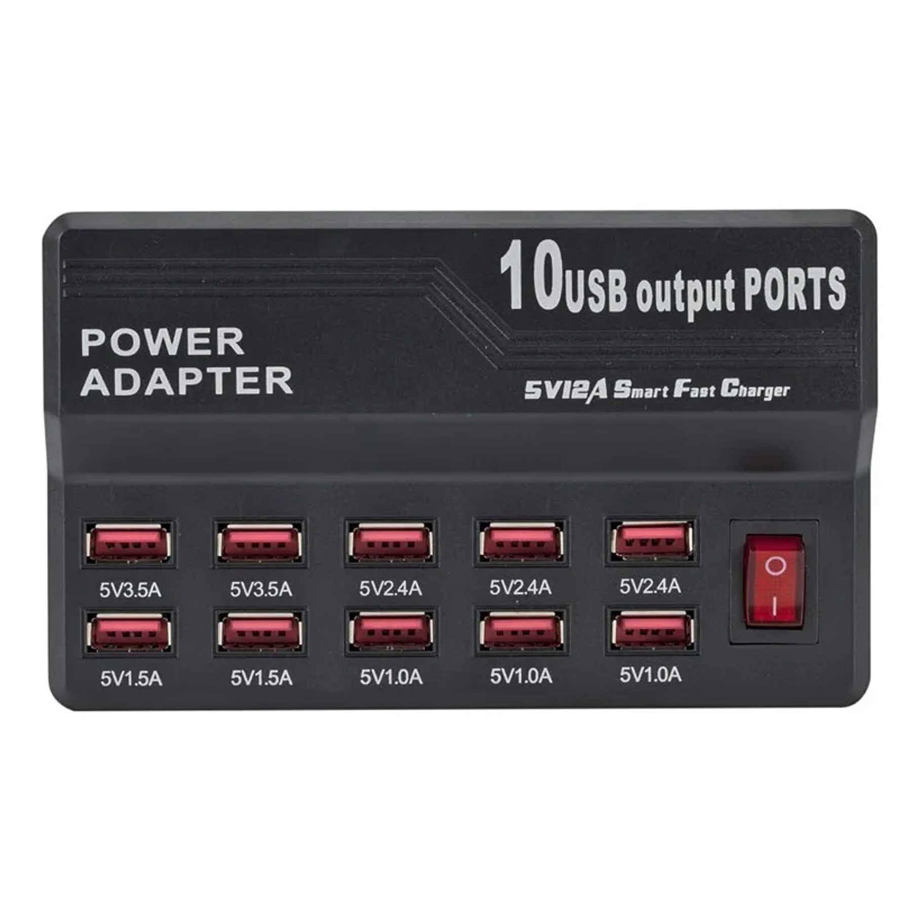 Cargador Múltiple Usb 10 Puertos Carga Rápida 5v 12a 4