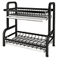 Secador Escurridor De Platos 2 Niveles Color Negro Metalico - Miniatura 1