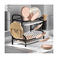 Secador Escurridor De Platos 2 Niveles Color Negro Metalico - Miniatura 7