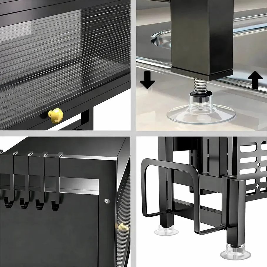 Escurridor Secaplatos Eoland Seca Loza 2 Niveles Acero Negro 65 Cm Rejilla Secador Platos Lavaplatos Organizador Cocina Metalico Alta Capacidad Secado Rápido 4