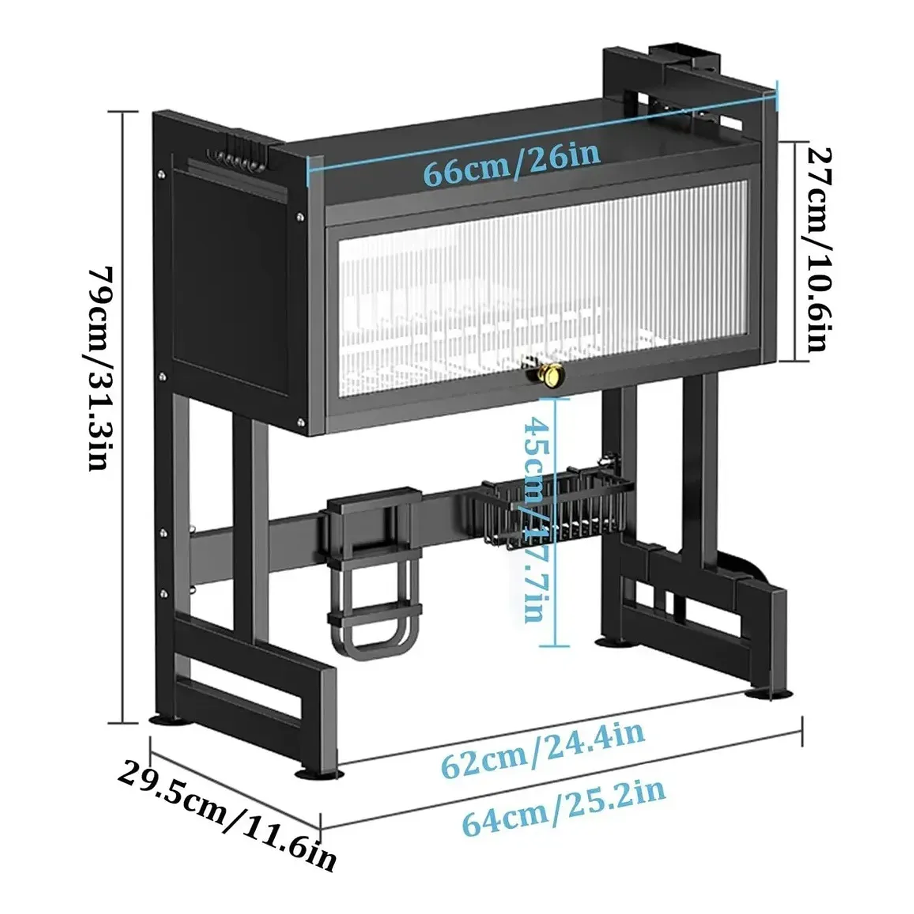 Escurridor Secaplatos Eoland Seca Loza 2 Niveles Acero Negro 65 Cm Rejilla Secador Platos Lavaplatos Organizador Cocina Metalico Alta Capacidad Secado Rápido 6