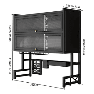 Escurridor Secador Loza Platos 3 Niveles Organizador 85cm Negro Organizador Cocina Metalico Alta Capacidad Secado Rápido