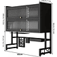 Escurridor Secador Loza Platos 3 Niveles Organizador 85cm Negro Organizador Cocina Metalico Alta Capacidad Secado Rápido - Miniatura 2