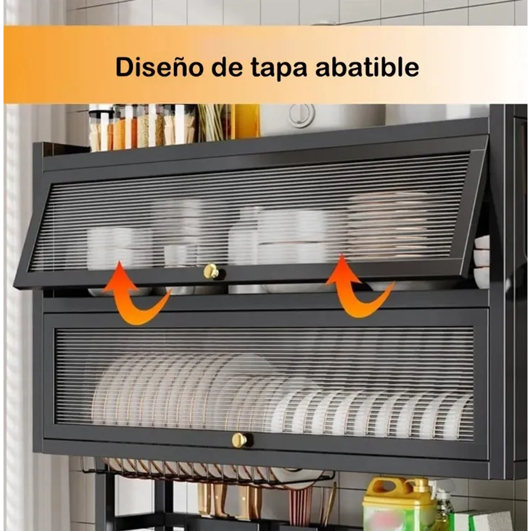 Escurridor Secador Loza Platos 3 Niveles Organizador 85cm Negro Organizador Cocina Metalico Alta Capacidad Secado Rápido 6
