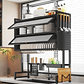 Escurridor Secador Loza Platos 3 Niveles Organizador 85cm Negro Organizador Cocina Metalico Alta Capacidad Secado Rápido - Miniatura 1