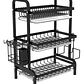 Rack Escurridor Organizador Cocina Secador Platos 3 Niveles Negro - Miniatura 1