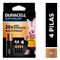 Pila Duracell Optimum AA (4 Pilas Doble A, Más Potencia) Mas Duracion x20 - Miniatura 1