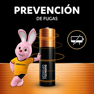 Pila Duracell Optimum AA (4 Pilas Doble A, Más Potencia) Mas Duracion x20