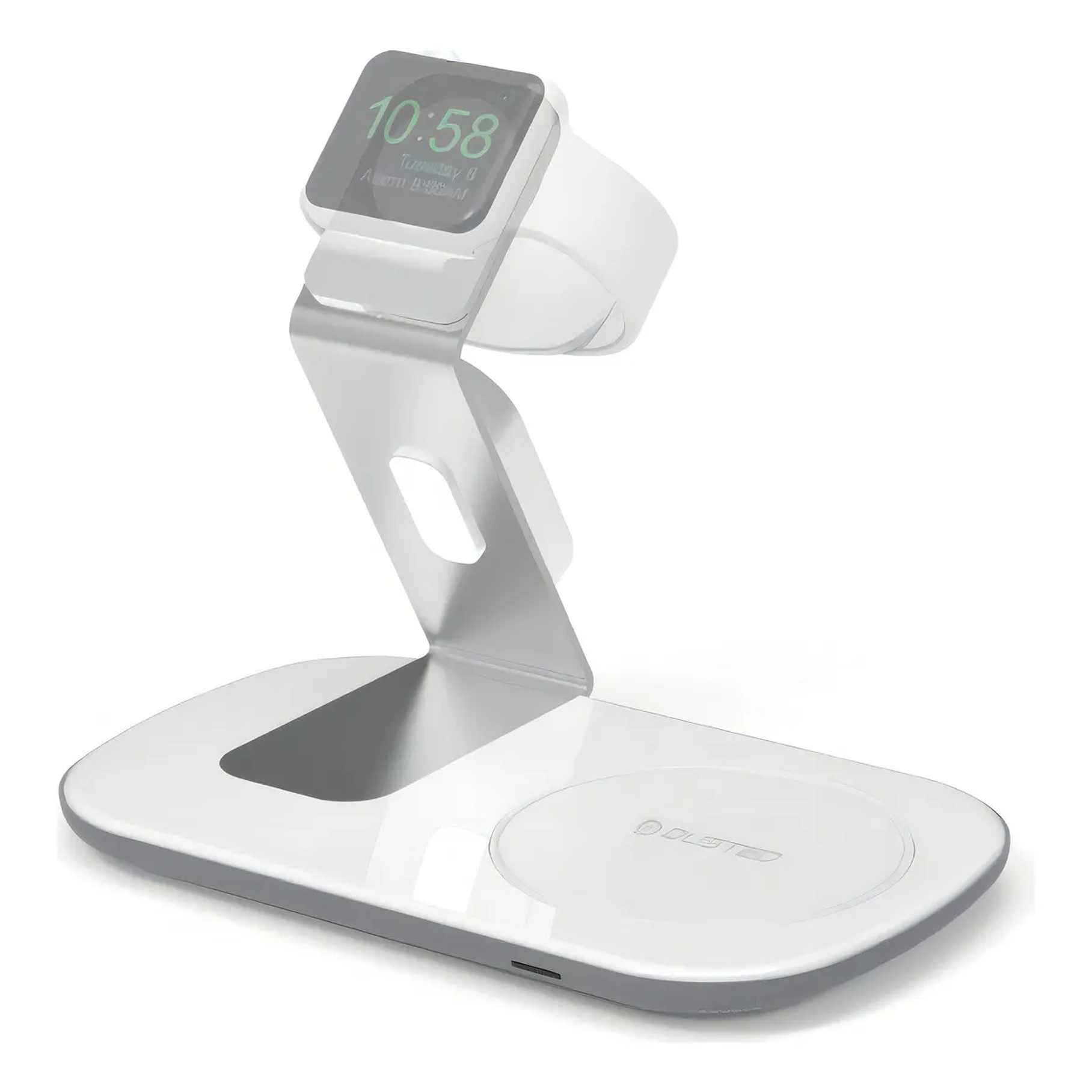 Base Carga Inalámbrica Dusted 2 En 1 Rápida 15W Compatible Con iPhone Reloj Watch 1