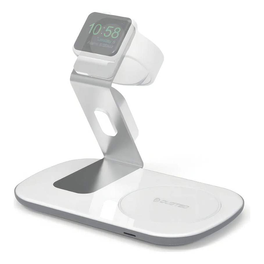 Base Carga Inalámbrica Dusted 2 En 1 Rápida 15W Compatible Con iPhone Reloj Watch 1