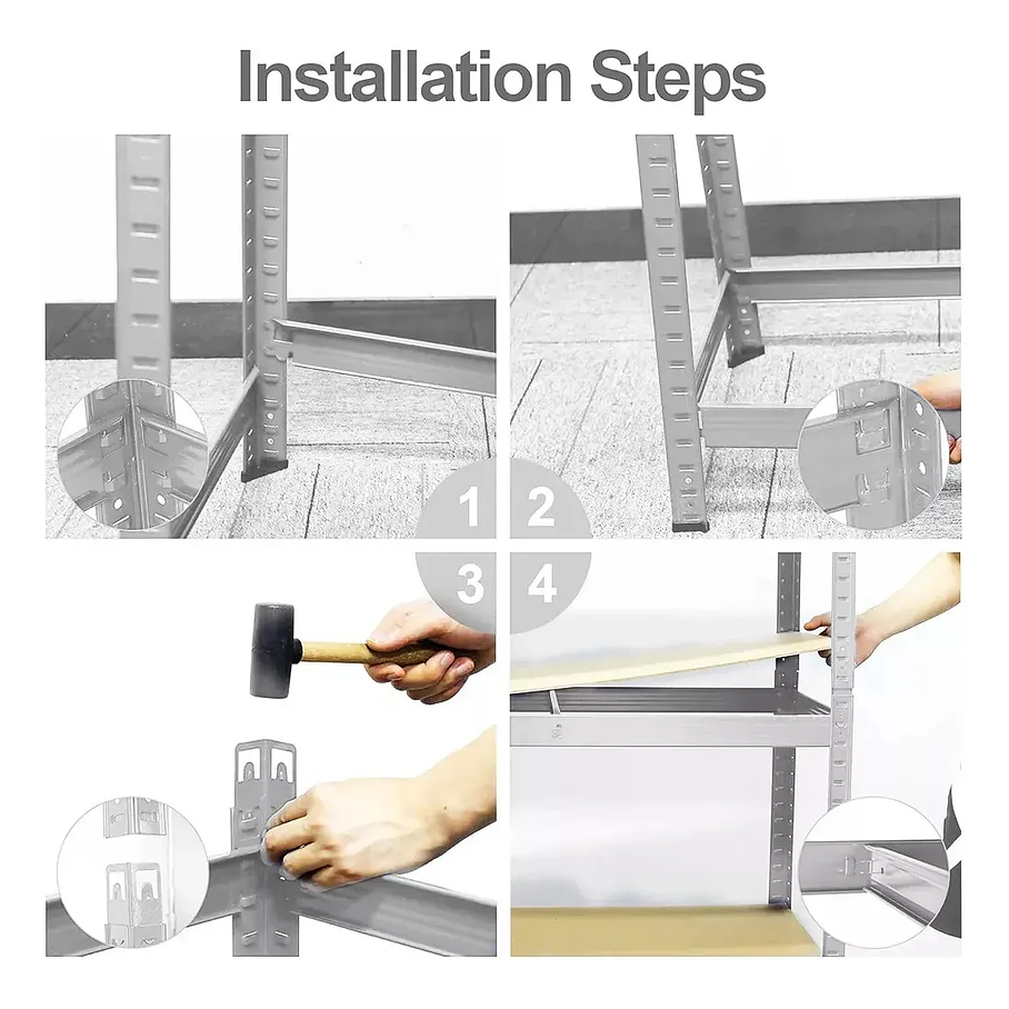 Estante Metalico 180cm X 90cm X 40cm Marca Eoland Organizador Plateado De 5 Niveles Facil Ensamblado Multiuso Escritorio Madera Mdf Alta Calidad Repisas Estanterias Organizadoras 6
