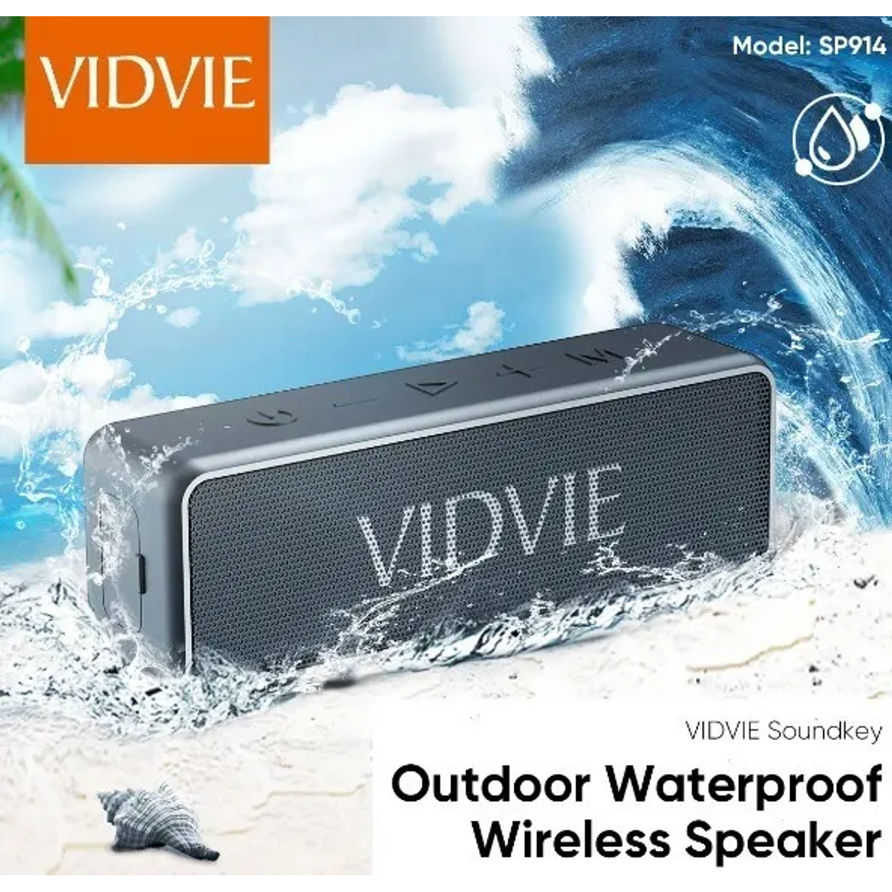 Parlante Vidvie SP914 Portátil Con Bluetooth Waterproof Negra 3