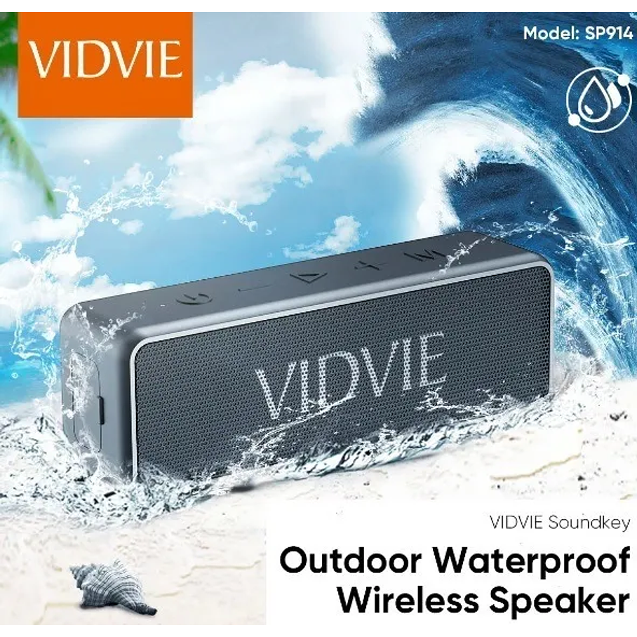 Parlante Vidvie SP914 Portátil Con Bluetooth Waterproof Negra 3