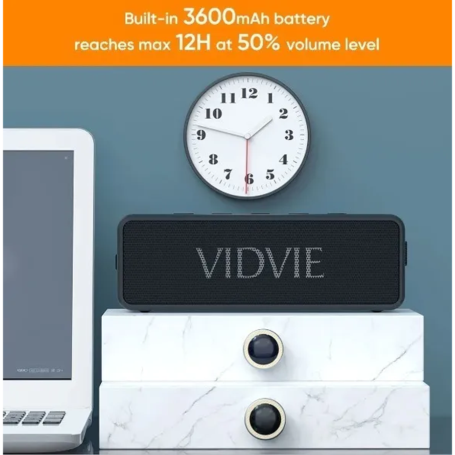 Parlante Vidvie SP914 Portátil Con Bluetooth Waterproof Negra 4