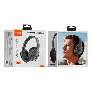 Audífonos Inalámbricos 40 Horas Over-ear 2en1 Vidvie Audioim Negro Cancelacion De Ruido