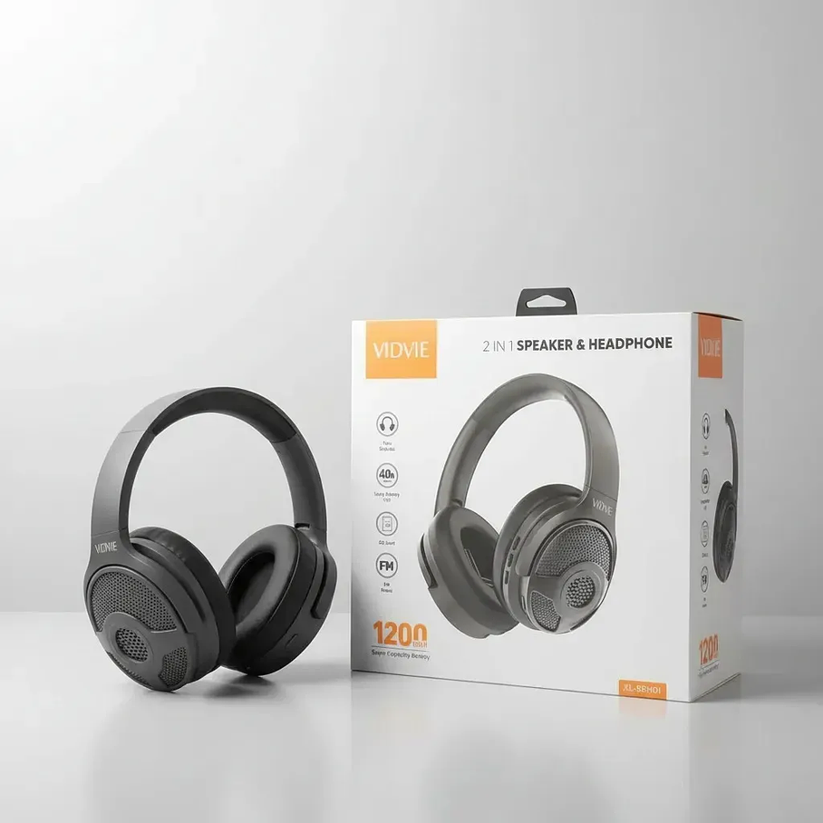 Audífonos Inalámbricos 40 Horas Over-ear 2en1 Vidvie Audioim Negro Cancelacion De Ruido 3