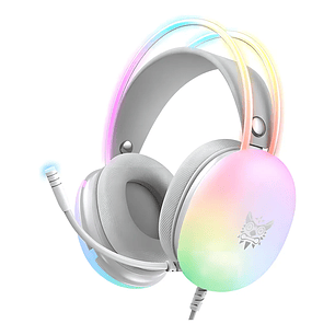 Audífonos Gamer Onikuma X25 Rgb Microfono Comp. Pc Ps4 Ps5 Color Blanco
