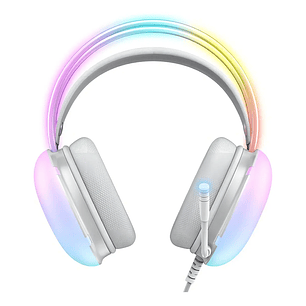 Audífonos Gamer Onikuma X25 Rgb Microfono Comp. Pc Ps4 Ps5 Color Blanco