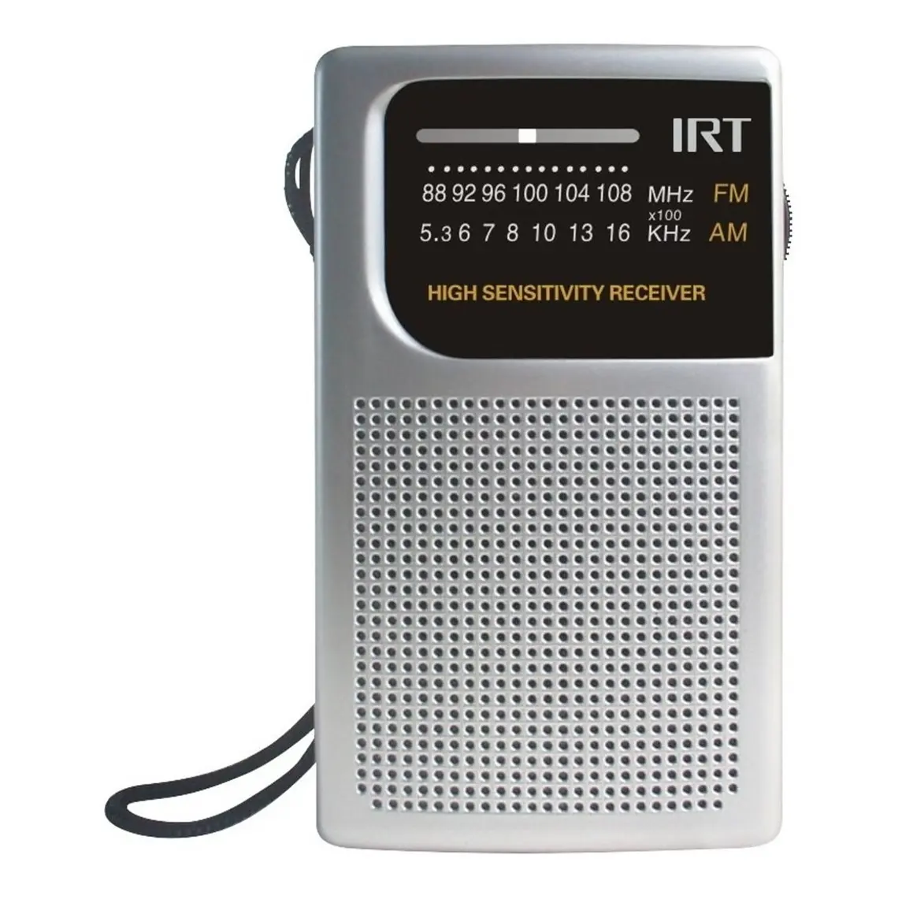 Radio A Pilas Portatil De Bolsillo Am/fm Irt Plateada Color Plateado 1