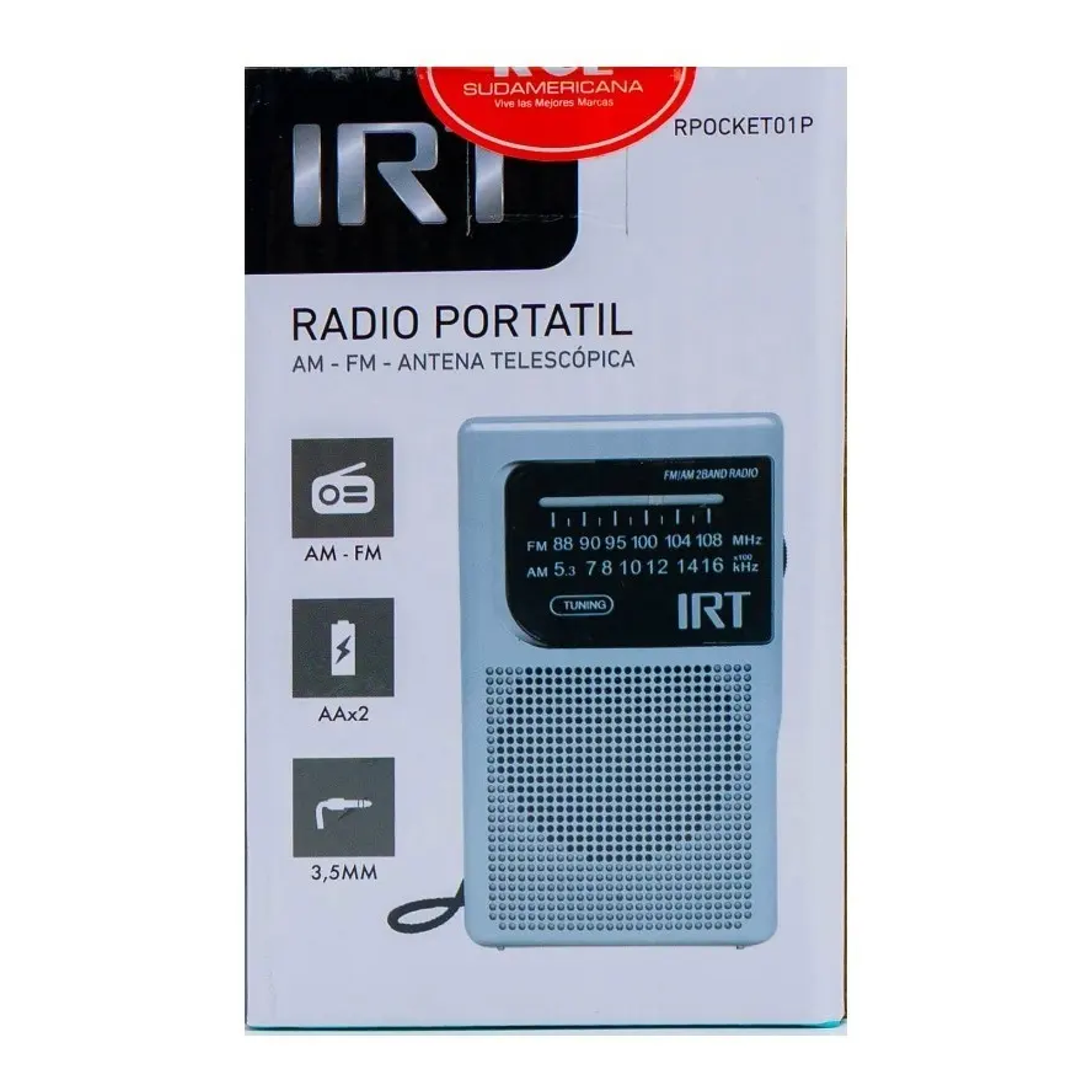 Radio A Pilas Portatil De Bolsillo Am/fm Irt Plateada Color Plateado 4