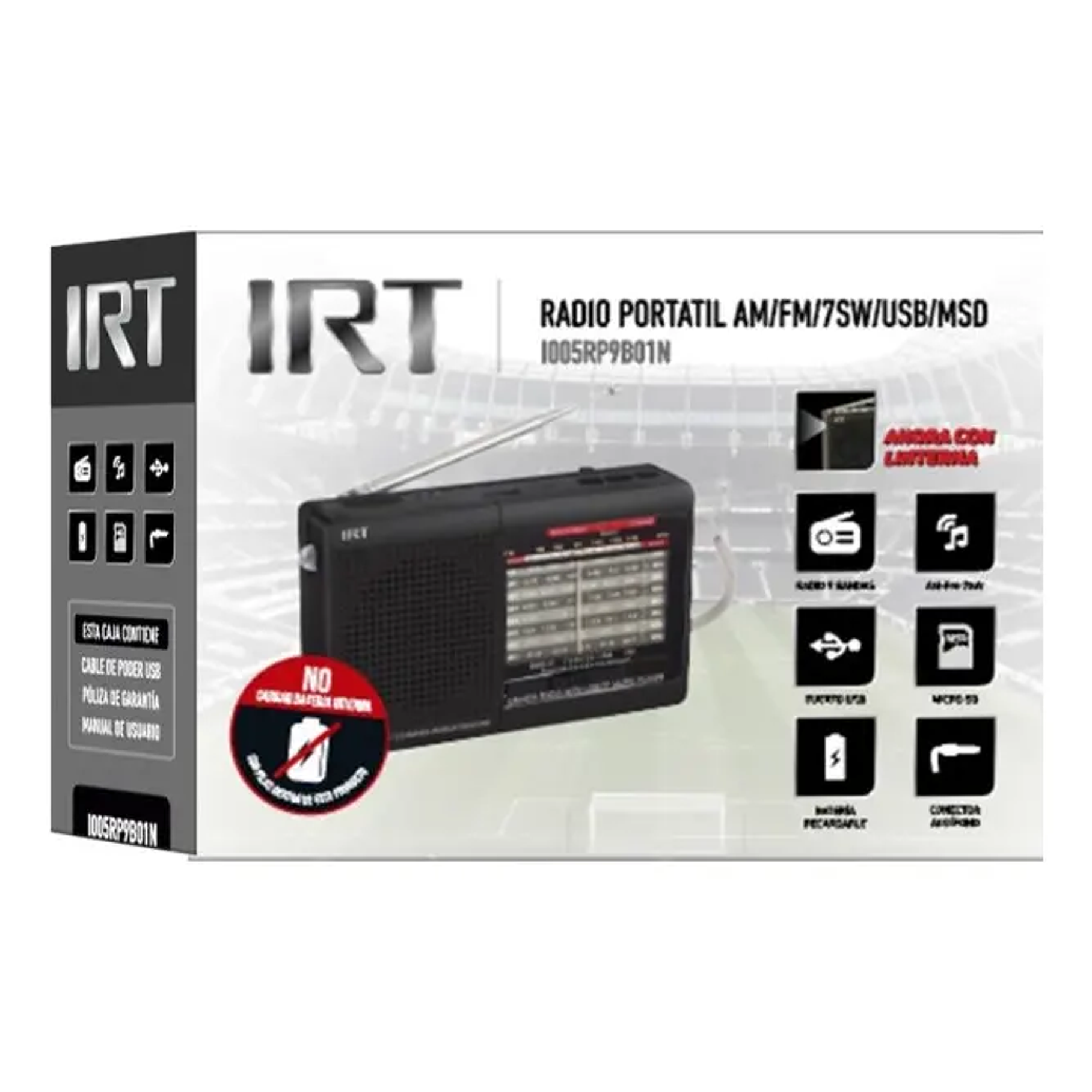 Radio Portatil Irt Am/fm/sw/usb/msd 9 Bandas 1