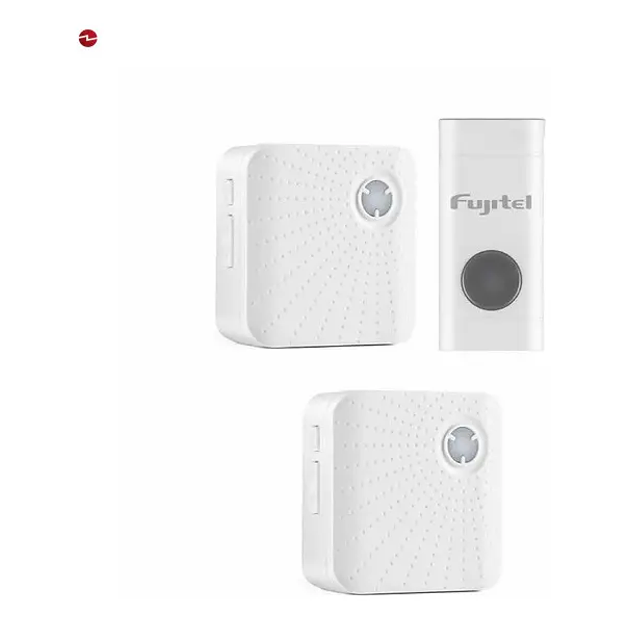 Timbre Inalámbrico Fujitel Doble Receptor 52 Melodías Blanco 180m 2