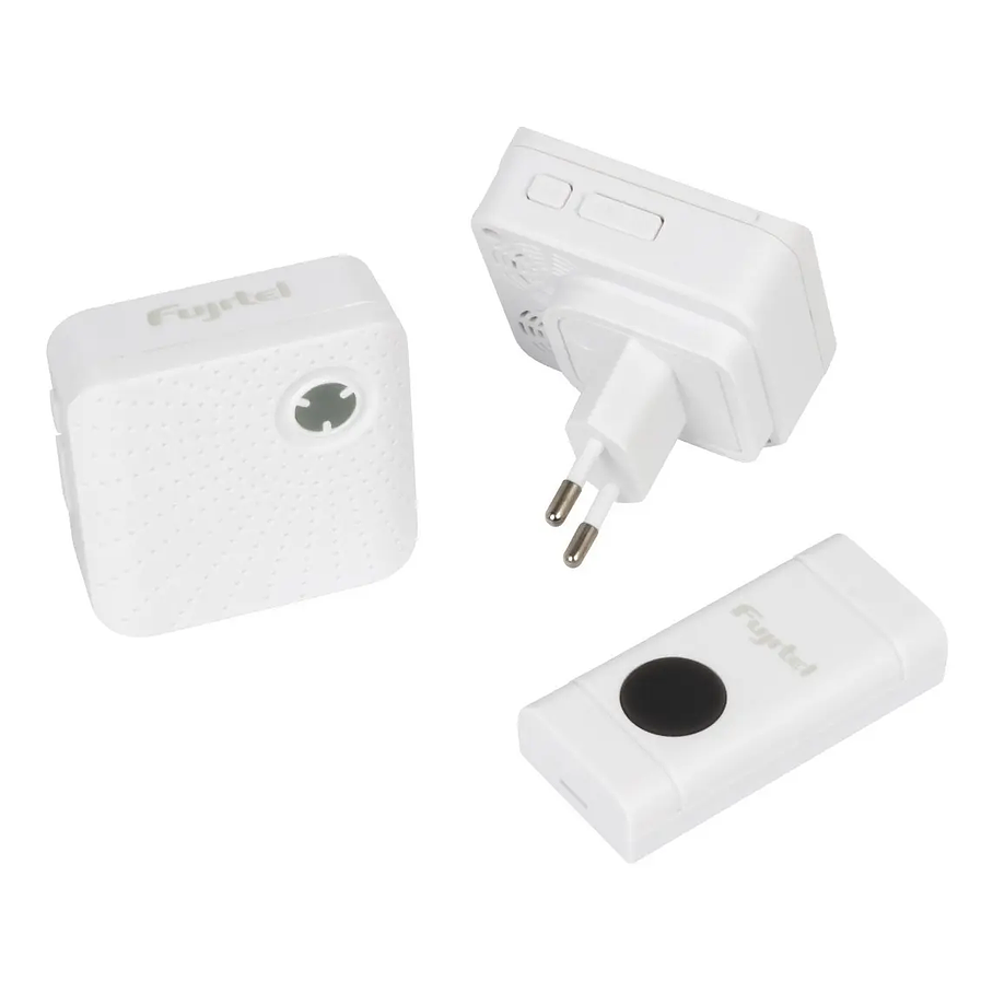 Timbre Inalámbrico Fujitel Doble Receptor 52 Melodías Blanco 180m 4