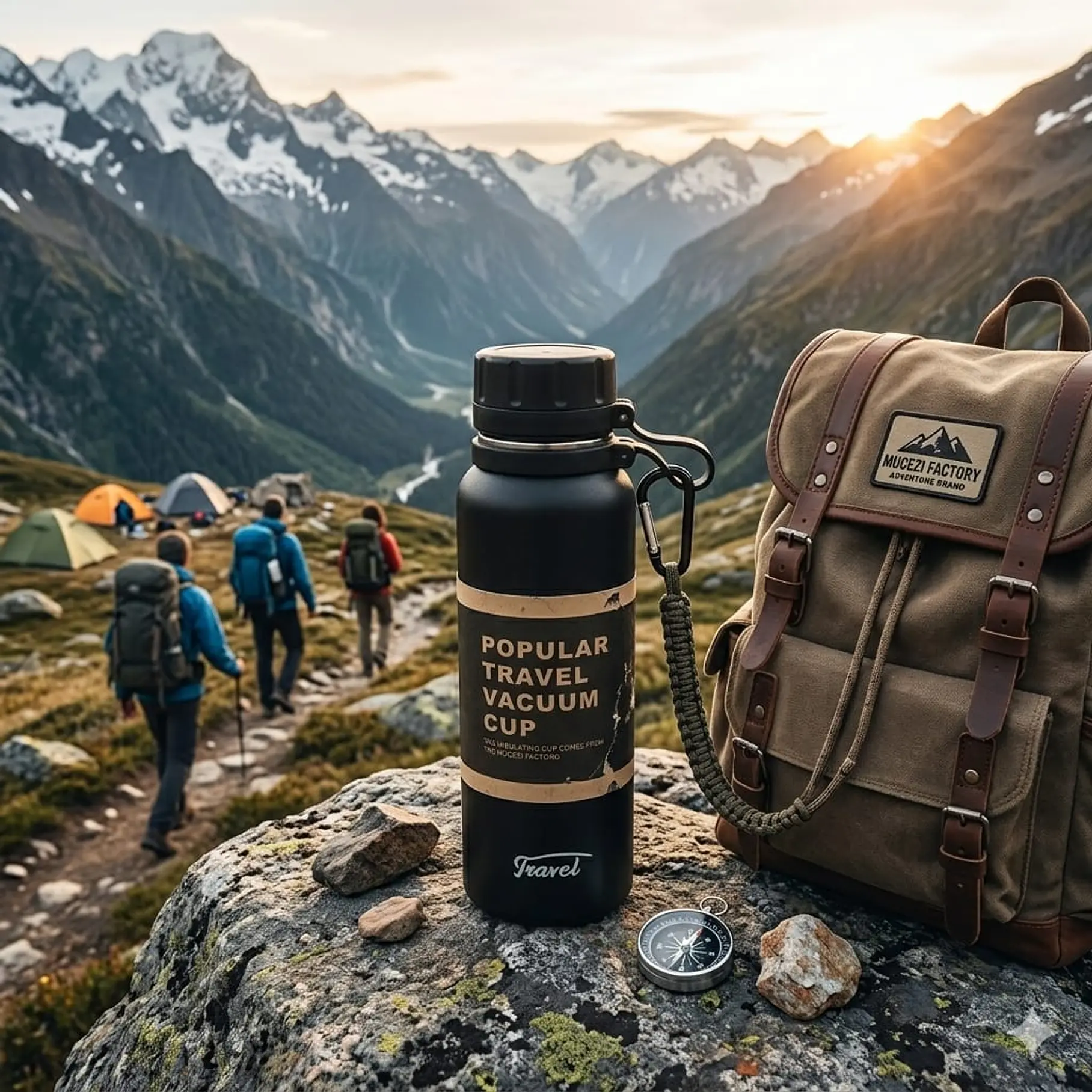 Botella Térmica Termo 650 ml Antiderrame Frío Calor Hermética Gym Camping Termo Aventura Asa Agarradera  3