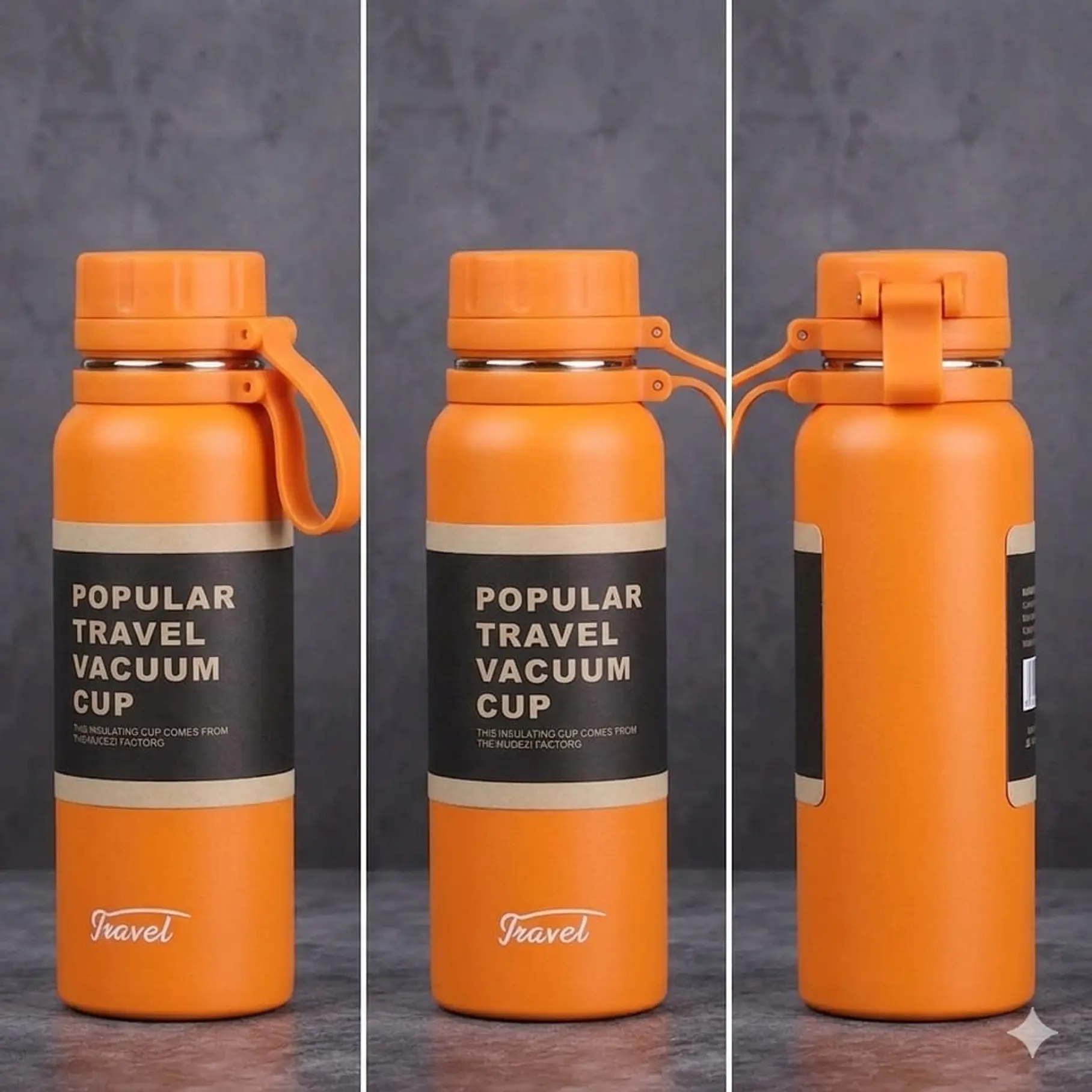 Botella Térmica Termo 650 ml Antiderrame Frío Calor Hermética Gym Camping Termo Aventura Asa Agarradera  6