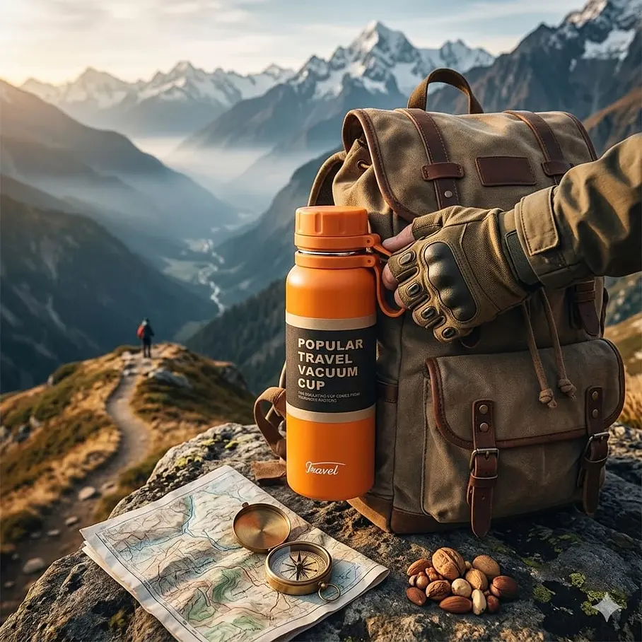 Botella Térmica Termo 650 ml Antiderrame Frío Calor Hermética Gym Camping Termo Aventura Asa Agarradera  8