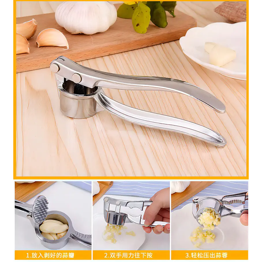 Prensa Ajo Triturador Manual Metálico Resistente 9