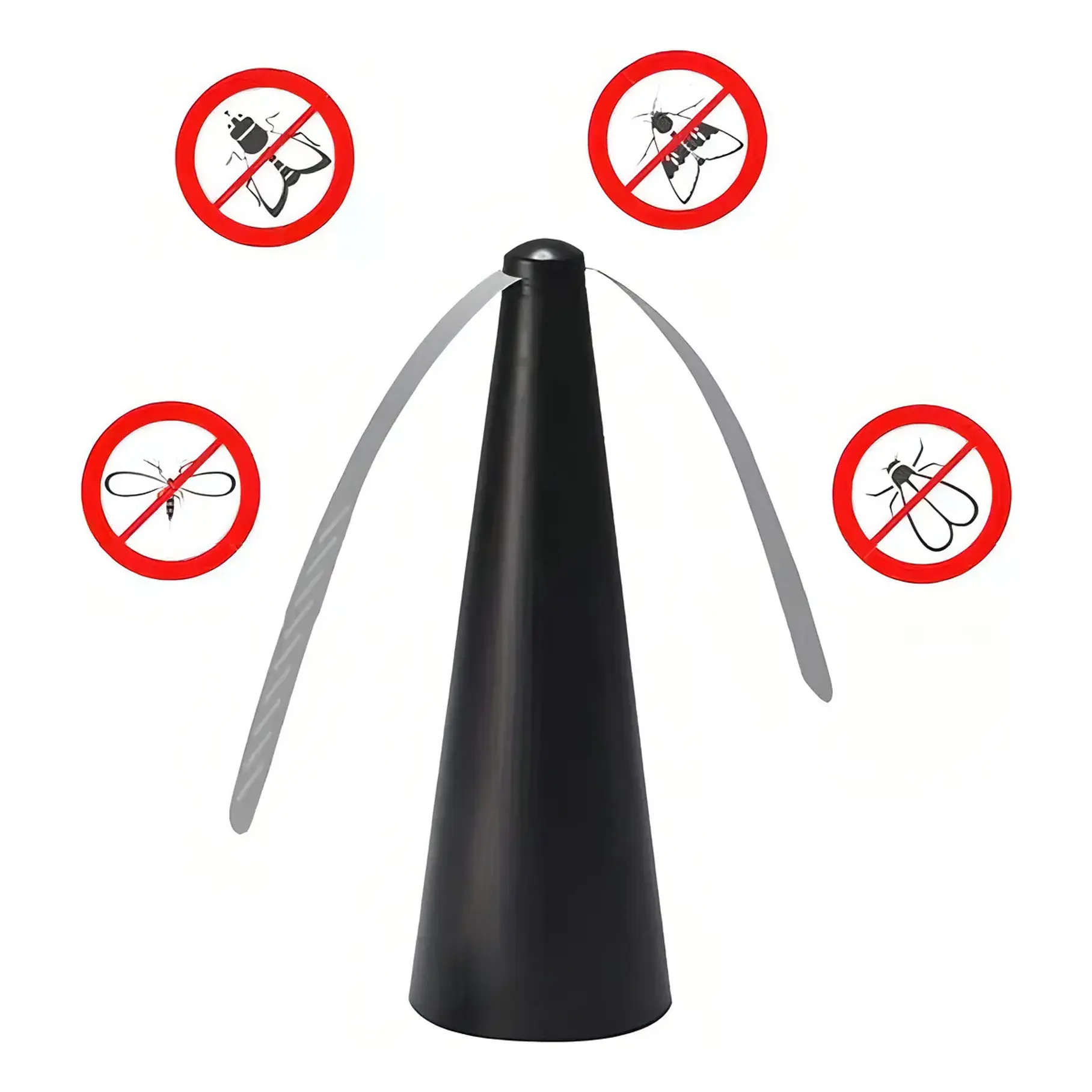 Abanico Ventilador Repelente De Moscas Portatil- Color Negro 1