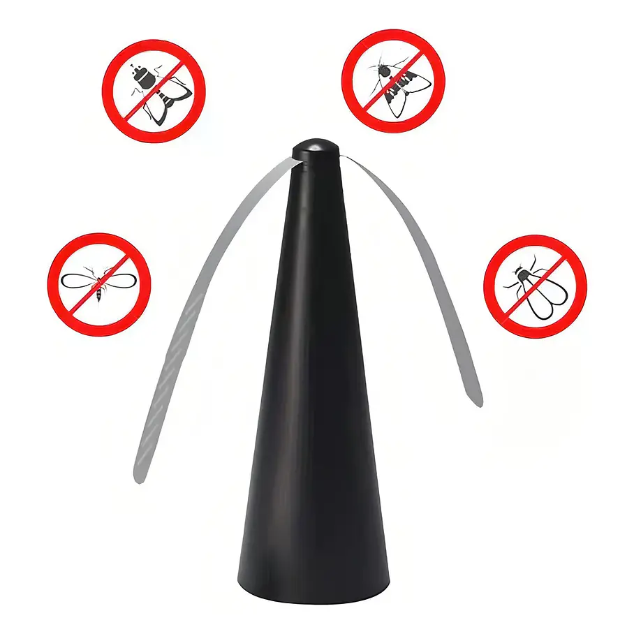 Abanico Ventilador Repelente De Moscas Portatil- Color Negro 1