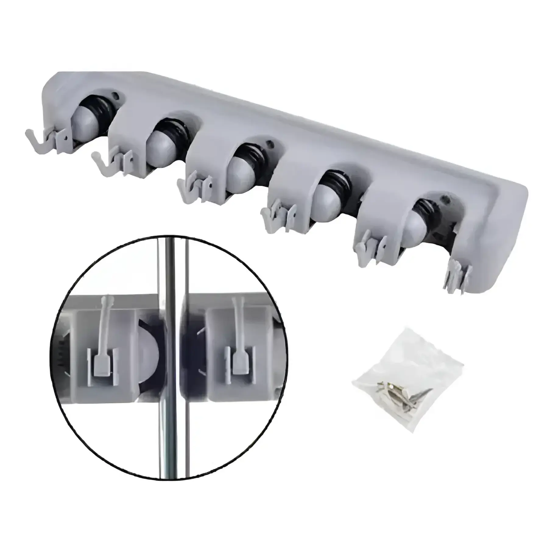 Colgador Escoba Cepillo Pala Basura Trapero Organizador Implementos De Limpieza 2