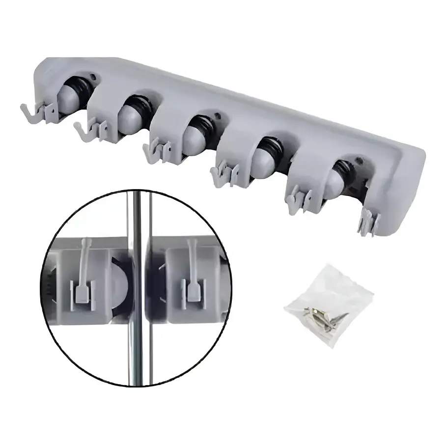 Colgador Escoba Cepillo Pala Basura Trapero Organizador Implementos De Limpieza 2