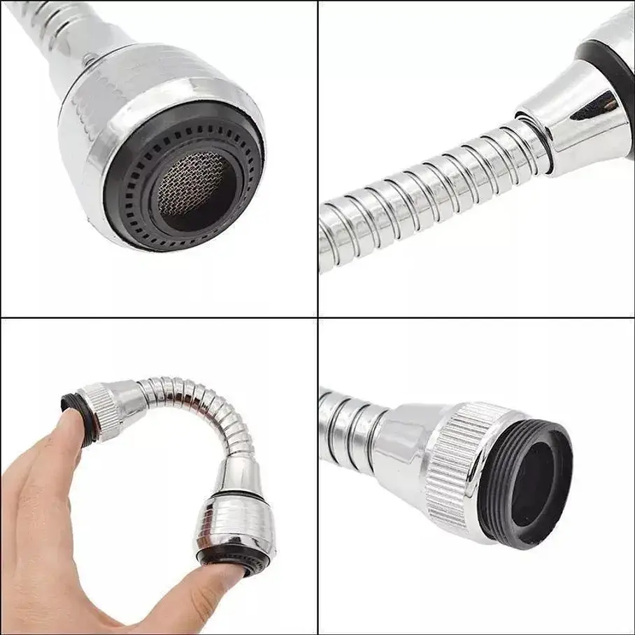 Extension Flexible Llave Agua 360 Cocina Baño Color Plateado 3
