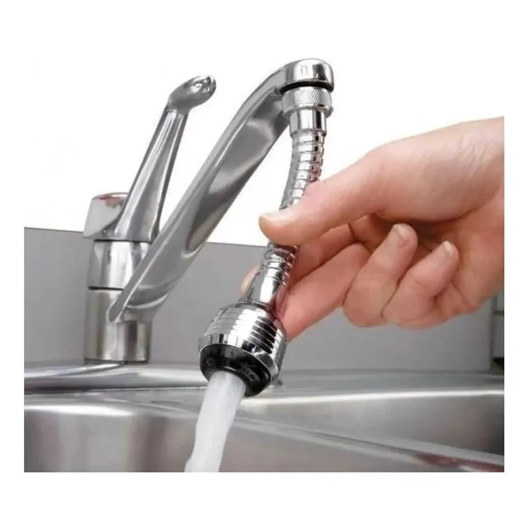 Extension Flexible Llave Agua 360 Cocina Baño Color Plateado 5