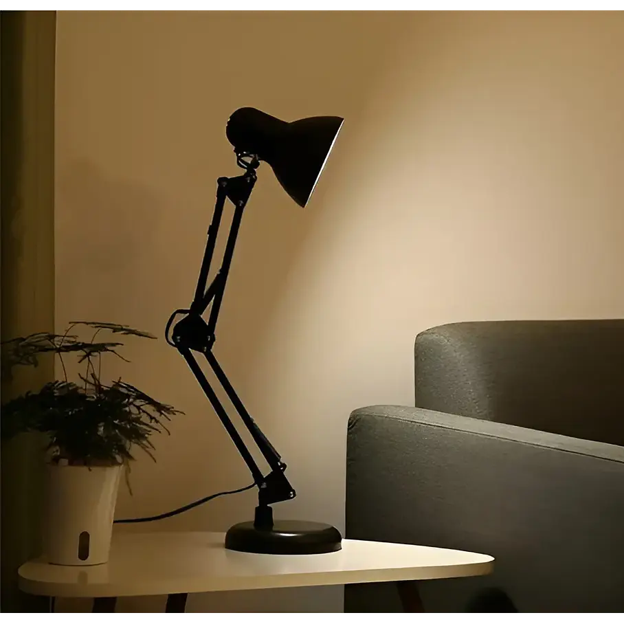 Lámpara Flexible Escritorio Estudio Dibujo Con Clip Color de la estructura Negro 2