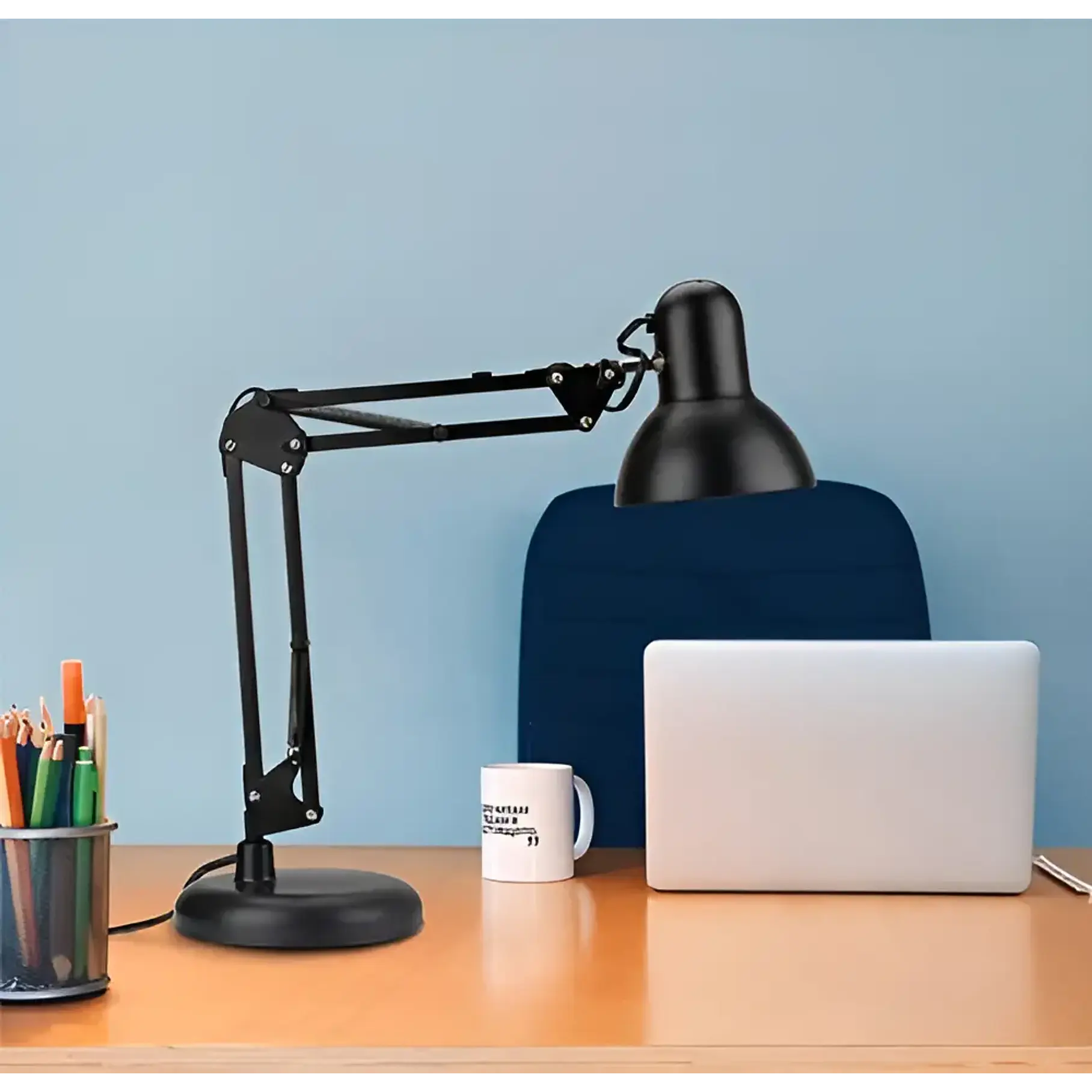 Lámpara Flexible Escritorio Estudio Dibujo Con Clip Color de la estructura Negro 4