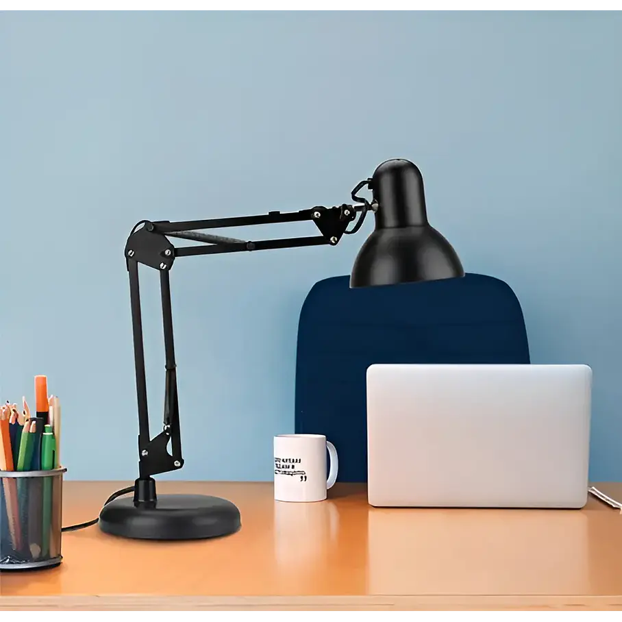 Lámpara Flexible Escritorio Estudio Dibujo Con Clip Color de la estructura Negro 4