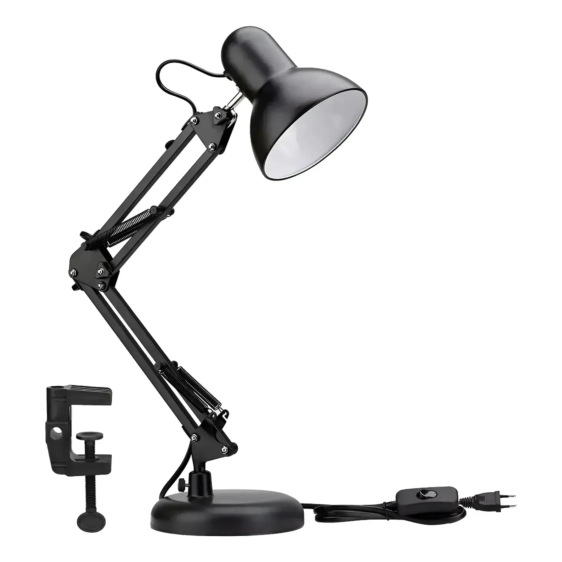 Lámpara Flexible Escritorio Estudio Dibujo Con Clip Color de la estructura Negro 1