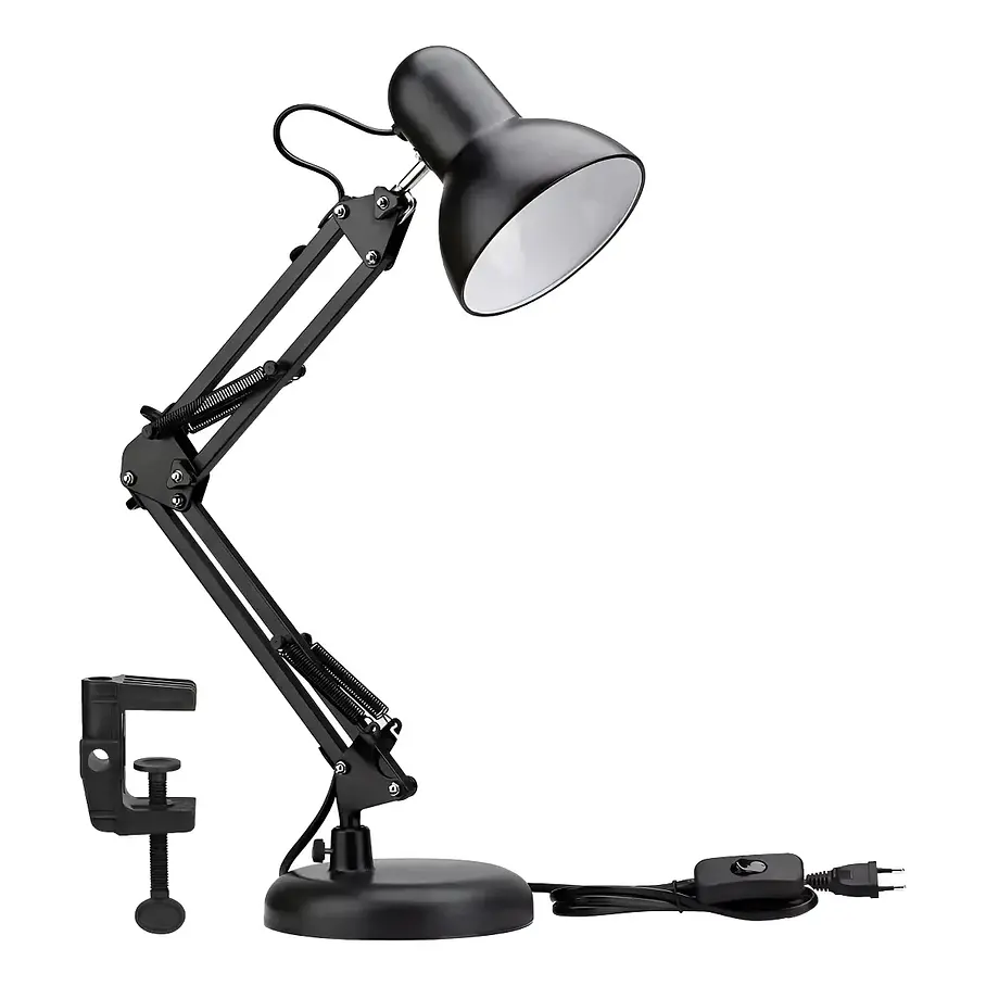 Lámpara Flexible Escritorio Estudio Dibujo Con Clip Color de la estructura Negro 1