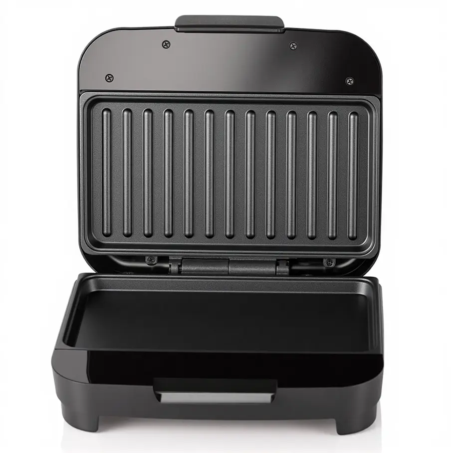 Sandwichera Compacta Raf, Platos Hondos, Negro, R2584T Placa Lisa, Placa Grill 2RL Sandwichera Viral Tendencia Pan Carne y Mas Alimentos 3