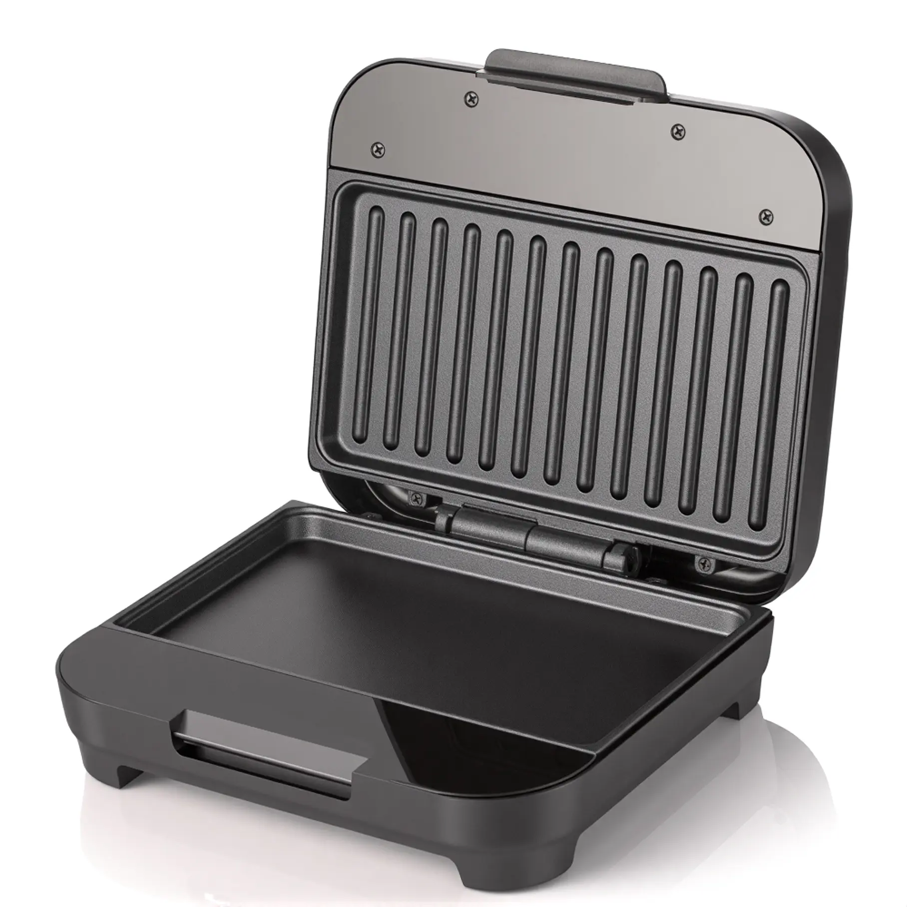 Sandwichera Compacta Raf, Platos Hondos, Negro, R2584T Placa Lisa, Placa Grill 2RL Sandwichera Viral Tendencia Pan Carne y Mas Alimentos 1