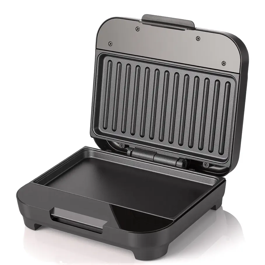 Sandwichera Compacta Raf, Platos Hondos, Negro, R2584T Placa Lisa, Placa Grill 2RL Sandwichera Viral Tendencia Pan Carne y Mas Alimentos 1