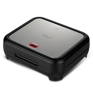 Sandwichera Compacta Raf, Platos Hondos, Negro, R2584T Placa Lisa, Placa Grill 2RL Sandwichera Viral Tendencia Pan Carne y Mas Alimentos