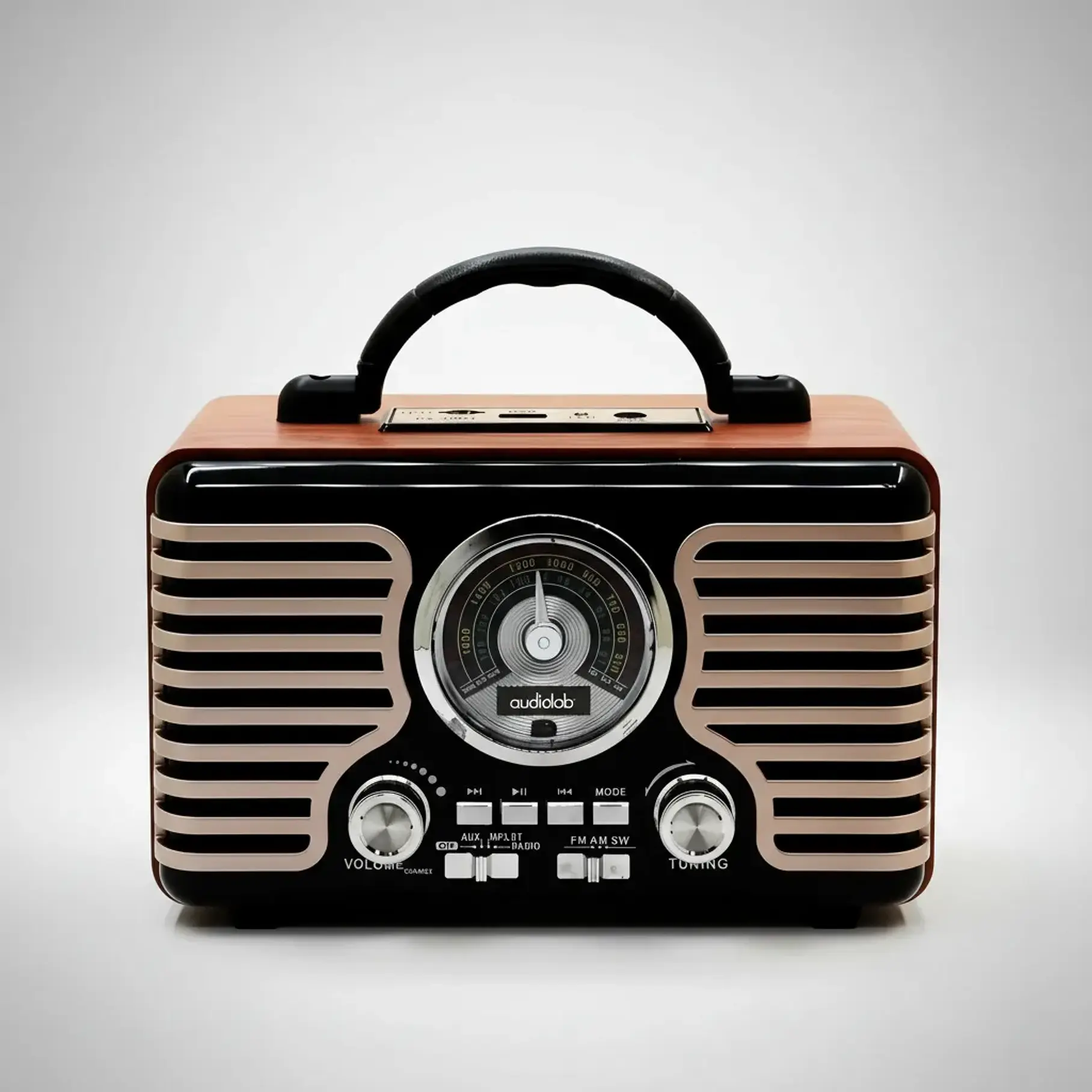 Radio Analógica Audiolab BTRETRO05 AM FM SW Bluetooth Portátil USB SD 2